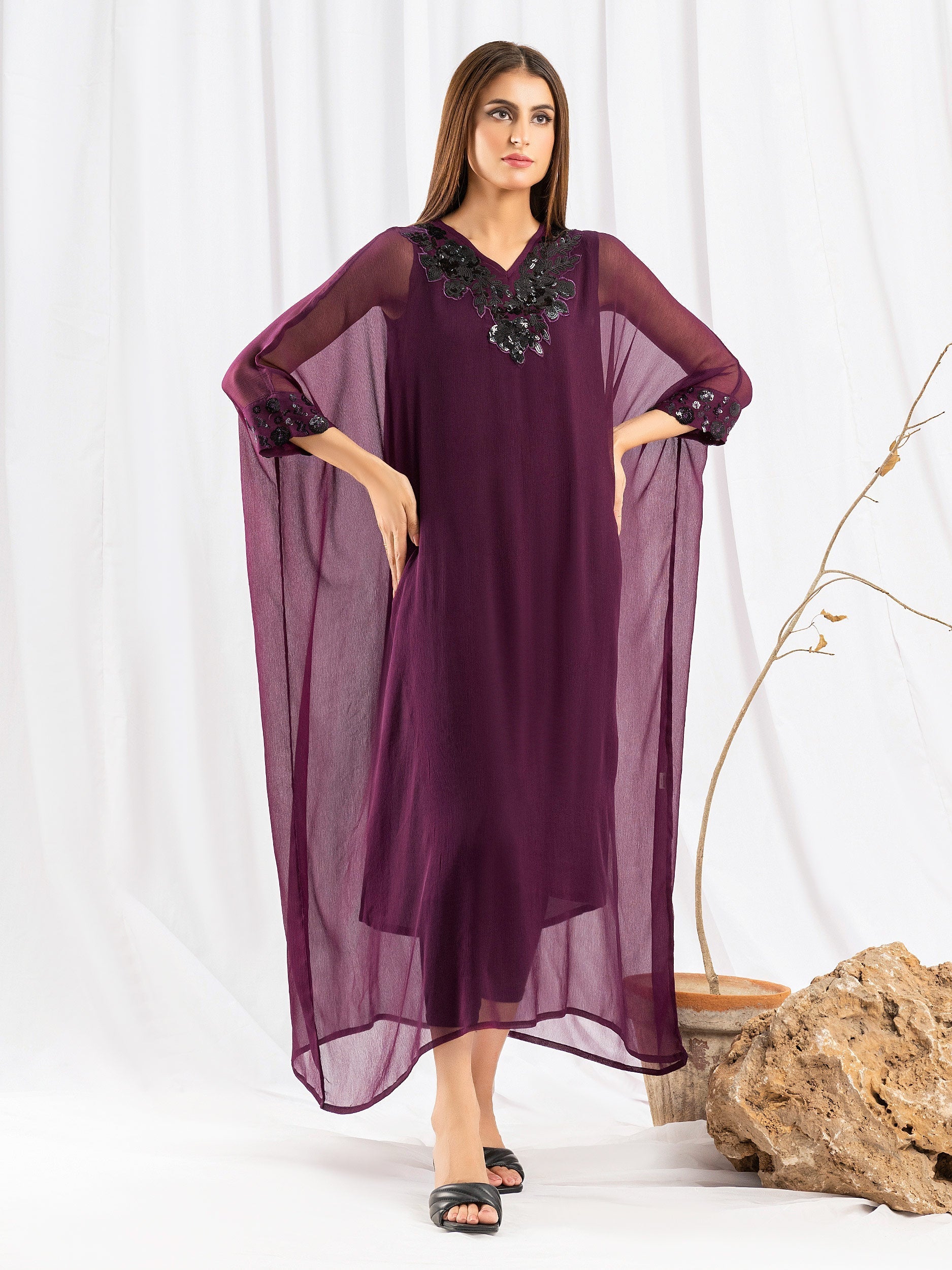 Chiffon Kaftan-Embellished (Pret)