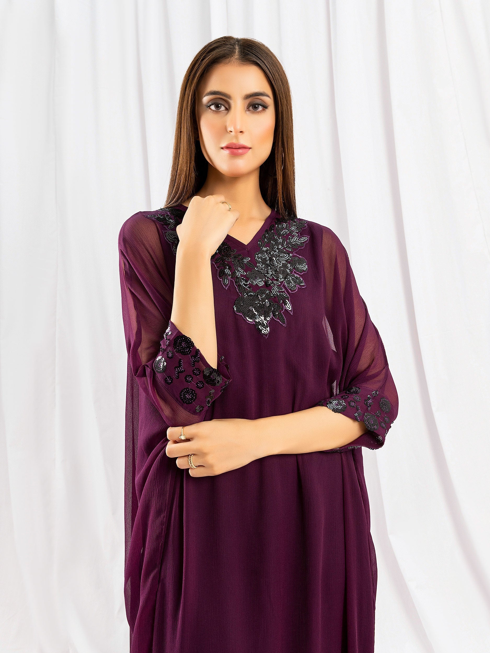 Chiffon Kaftan-Embellished (Pret)