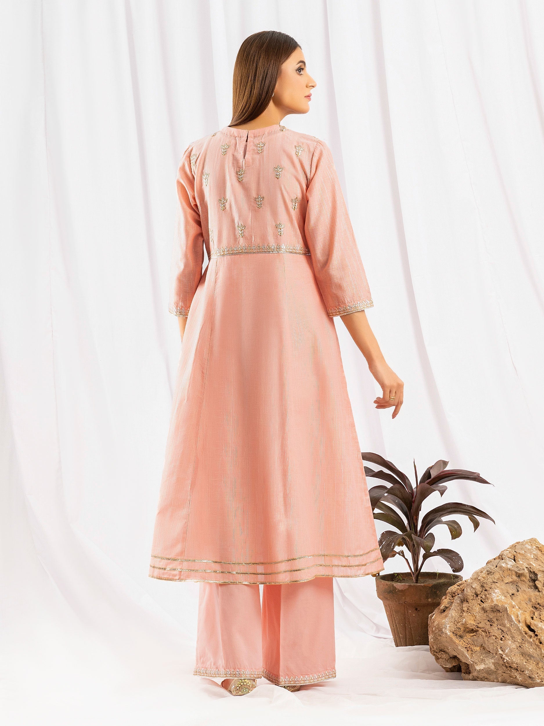 2 Piece Yarn Dyed Suit-Embroidered (Pret)