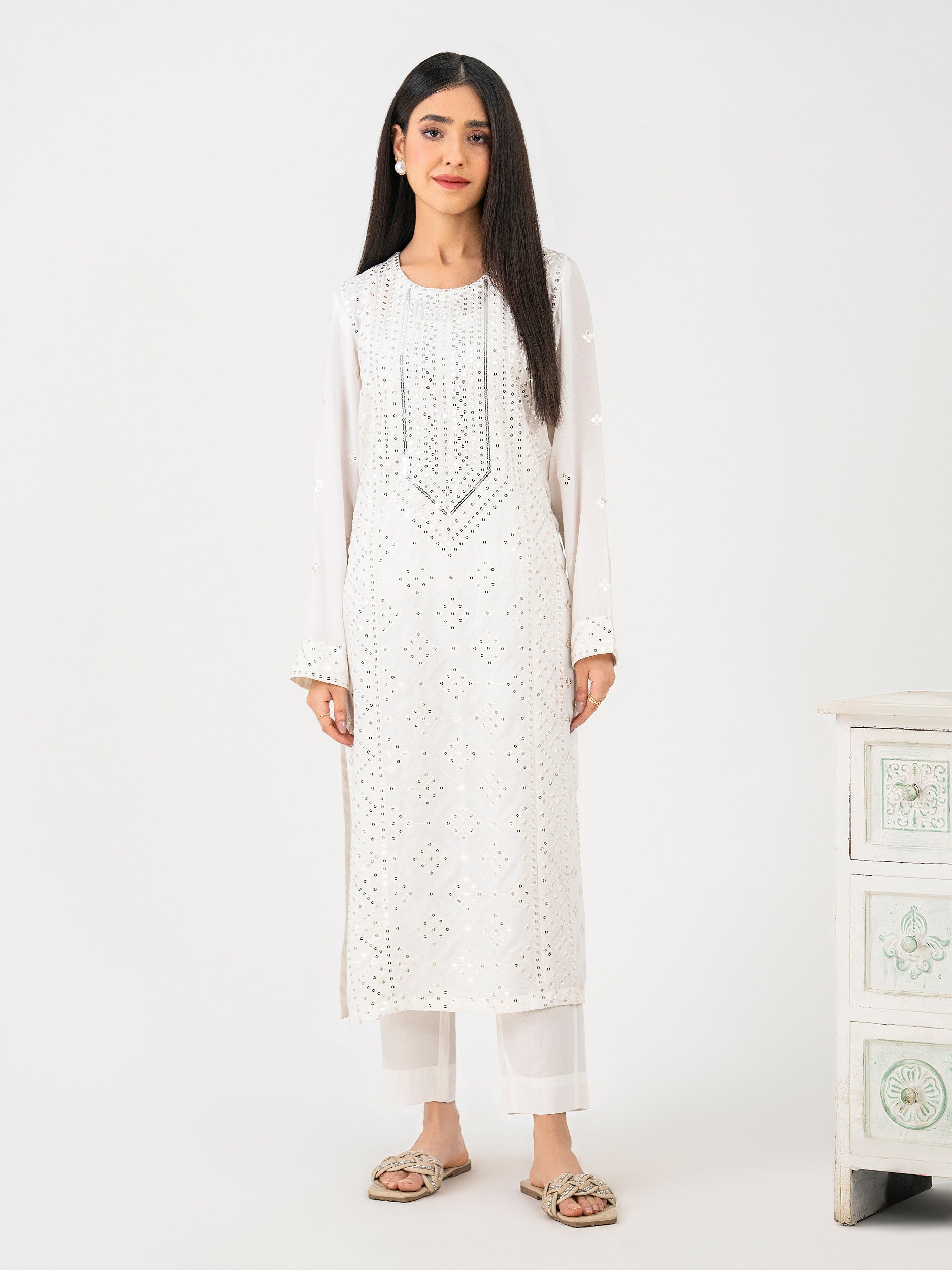 Georgette Shirt-Embroidered (Pret)