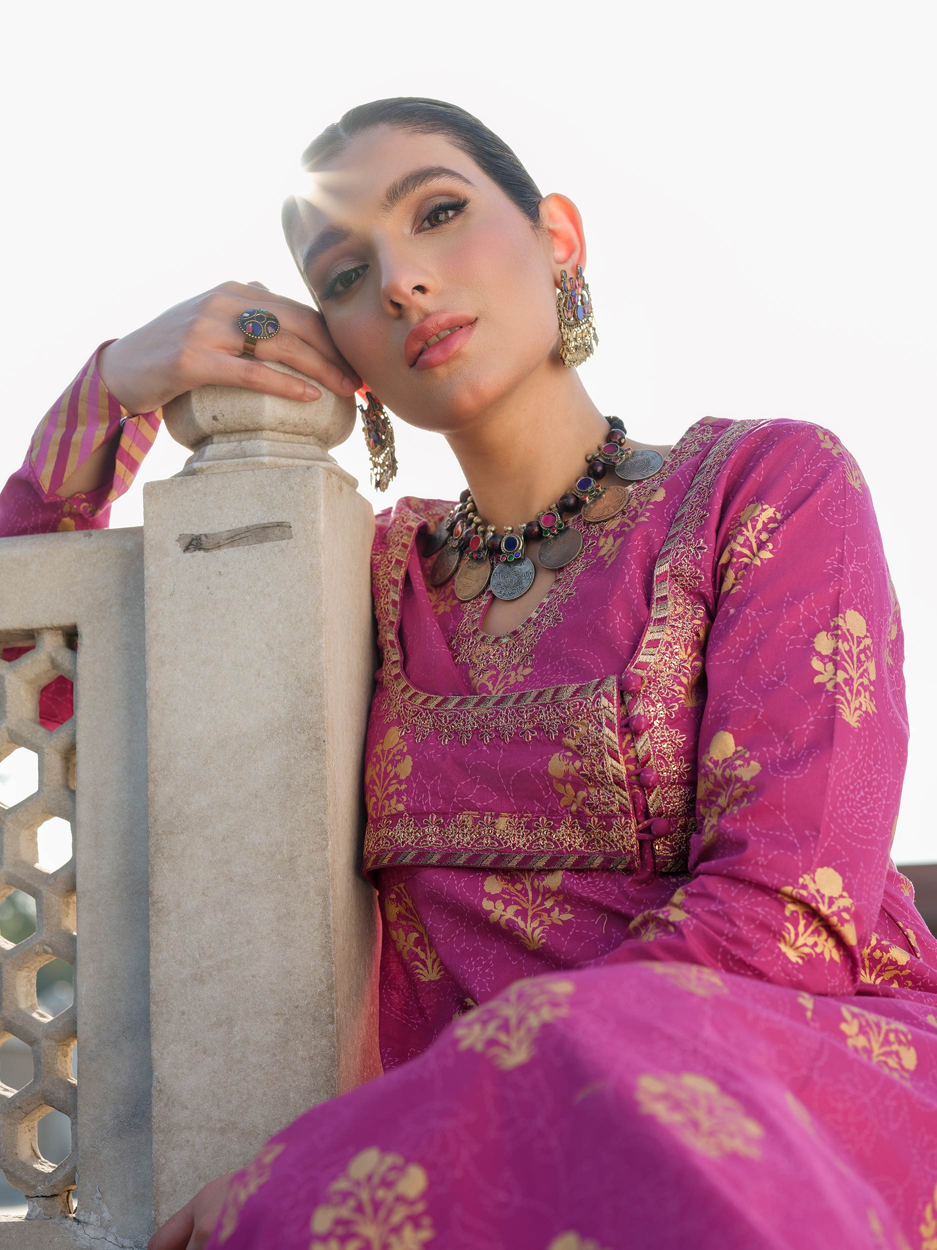 Cambric Pishwas-Embroidered (Pret)