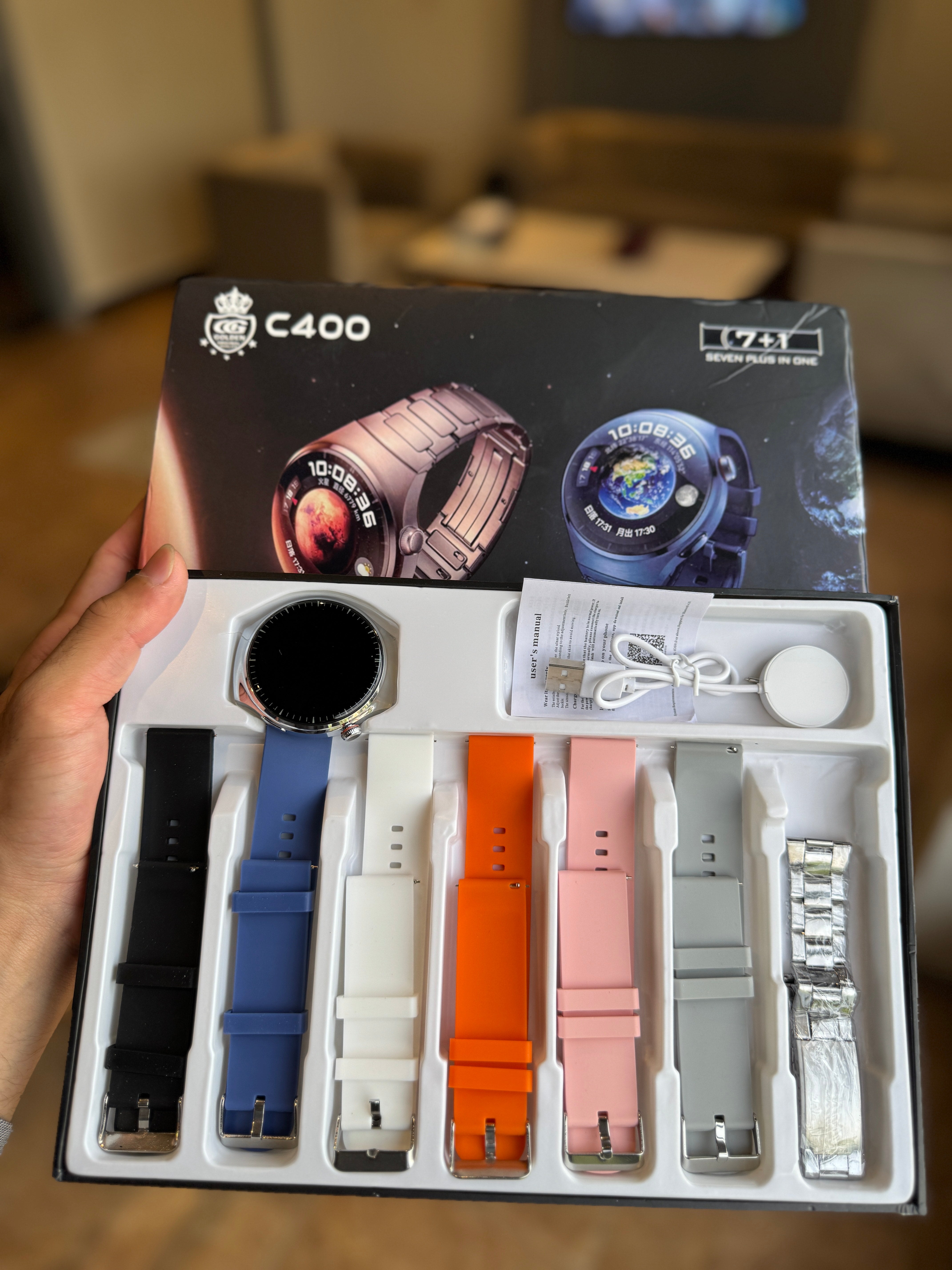 C400 ( 7+1 ) Smart Sports Watch | Round Dial