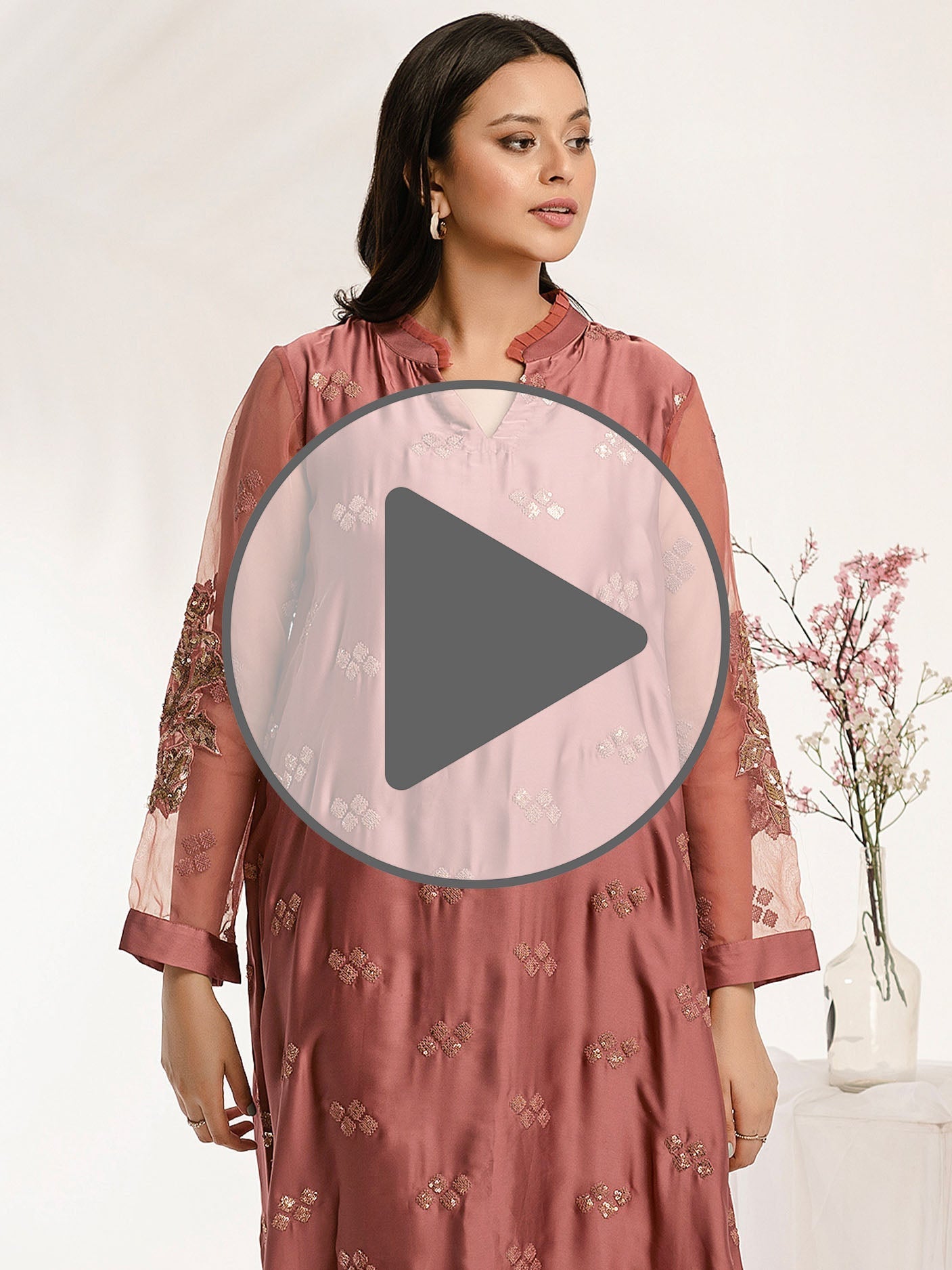 2 Piece Silk Suit-Embroidered (Pret)