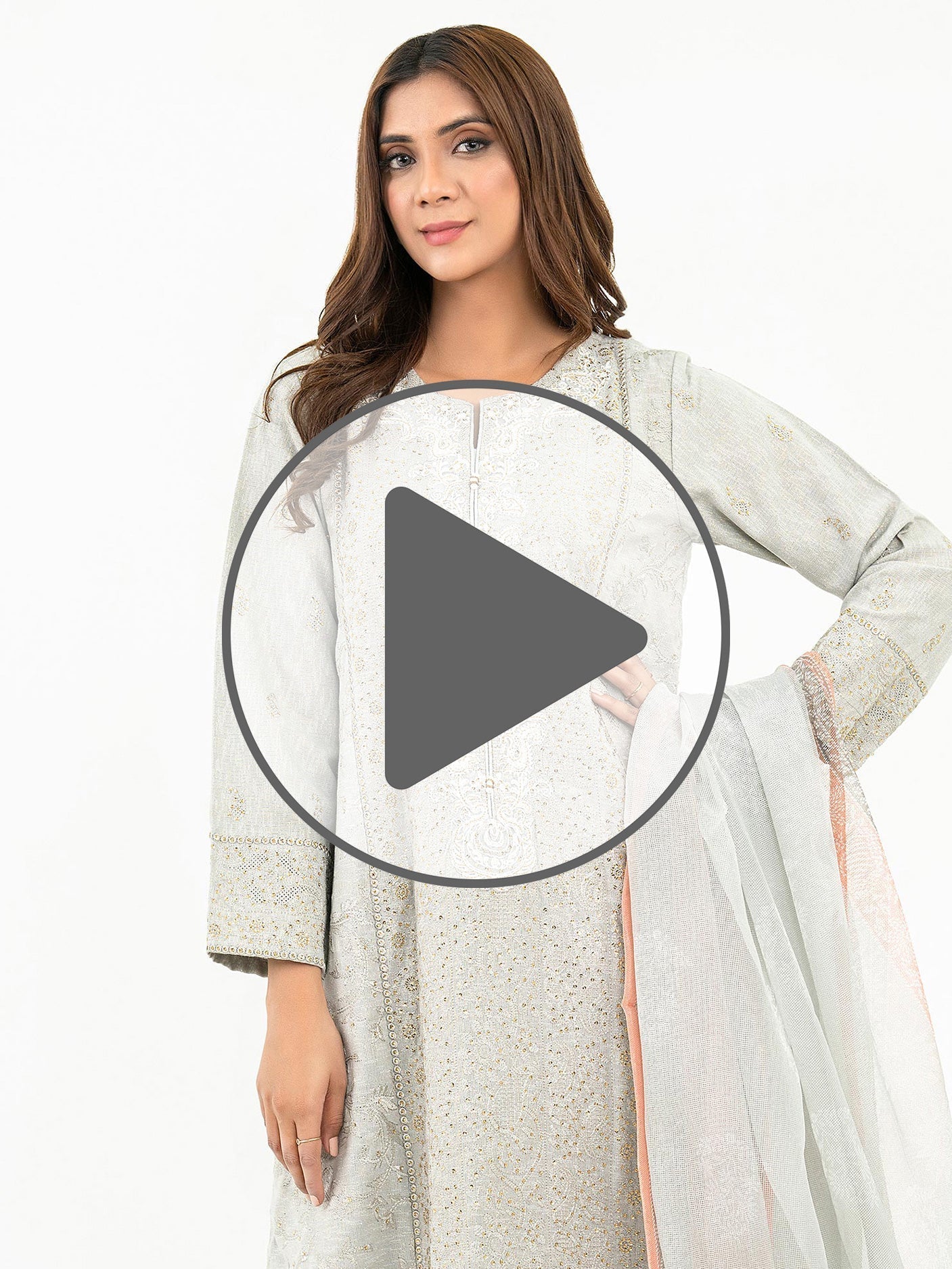 3 Piece Karandi Suit-Embroidered (Pret)