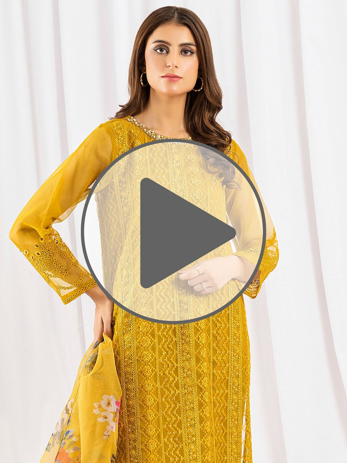 3 Piece Organza Suit-Embroidered(Pret)