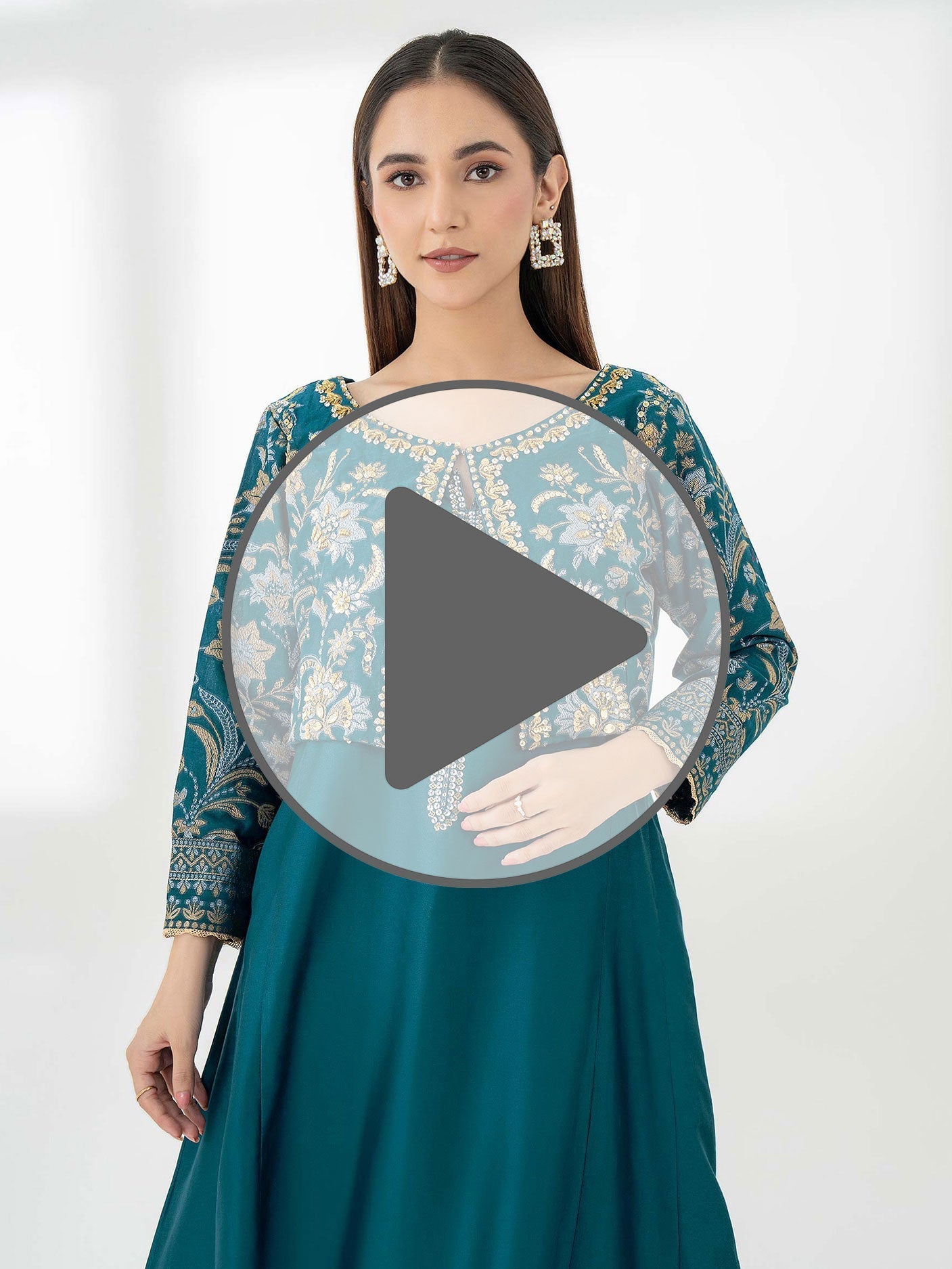 Satin Shirt With Bolero-Embellished (Pret)