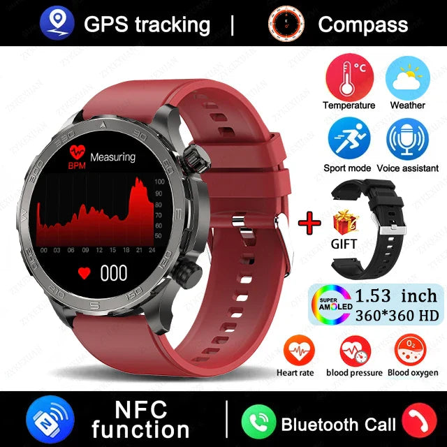 Huawei AMOLED HD Large Screen Heart Rate NFC IP68 Waterproof GPS Sports Smart Watch