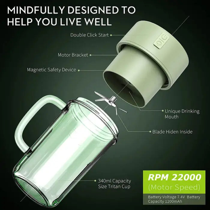 2 IN1 PORTABLE CRUSHER JUICER WITH HANDLE & STRAW