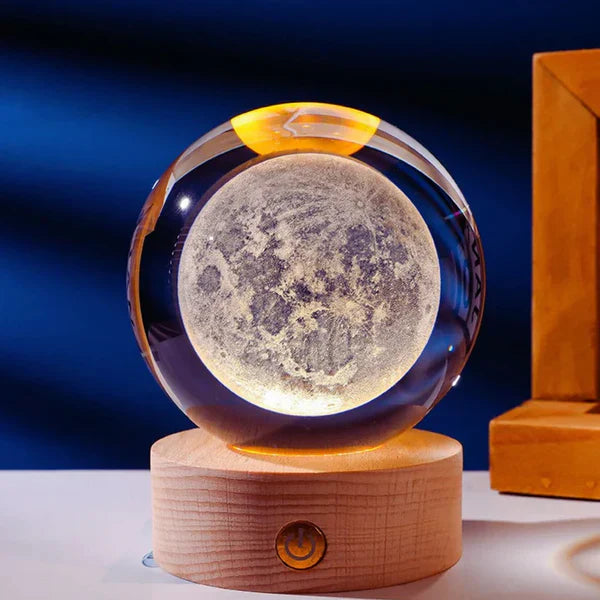 3D crystal Glowing Light Planets